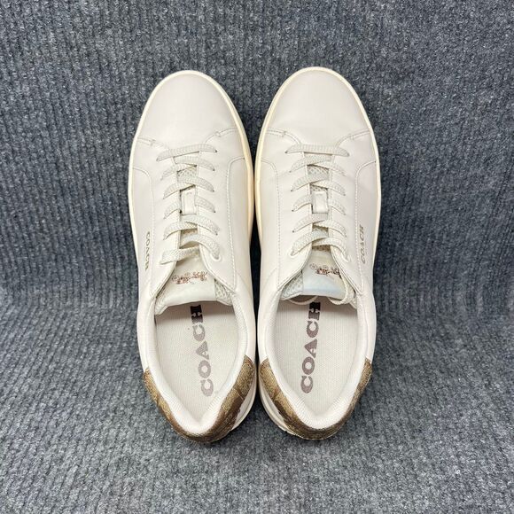 Coach Clip Low Top Lace Up Sneakers Cream White Women’s 9.5 B - Picture 7 of 8